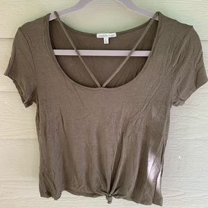 Olive Green Charlotte Russe Crop Top